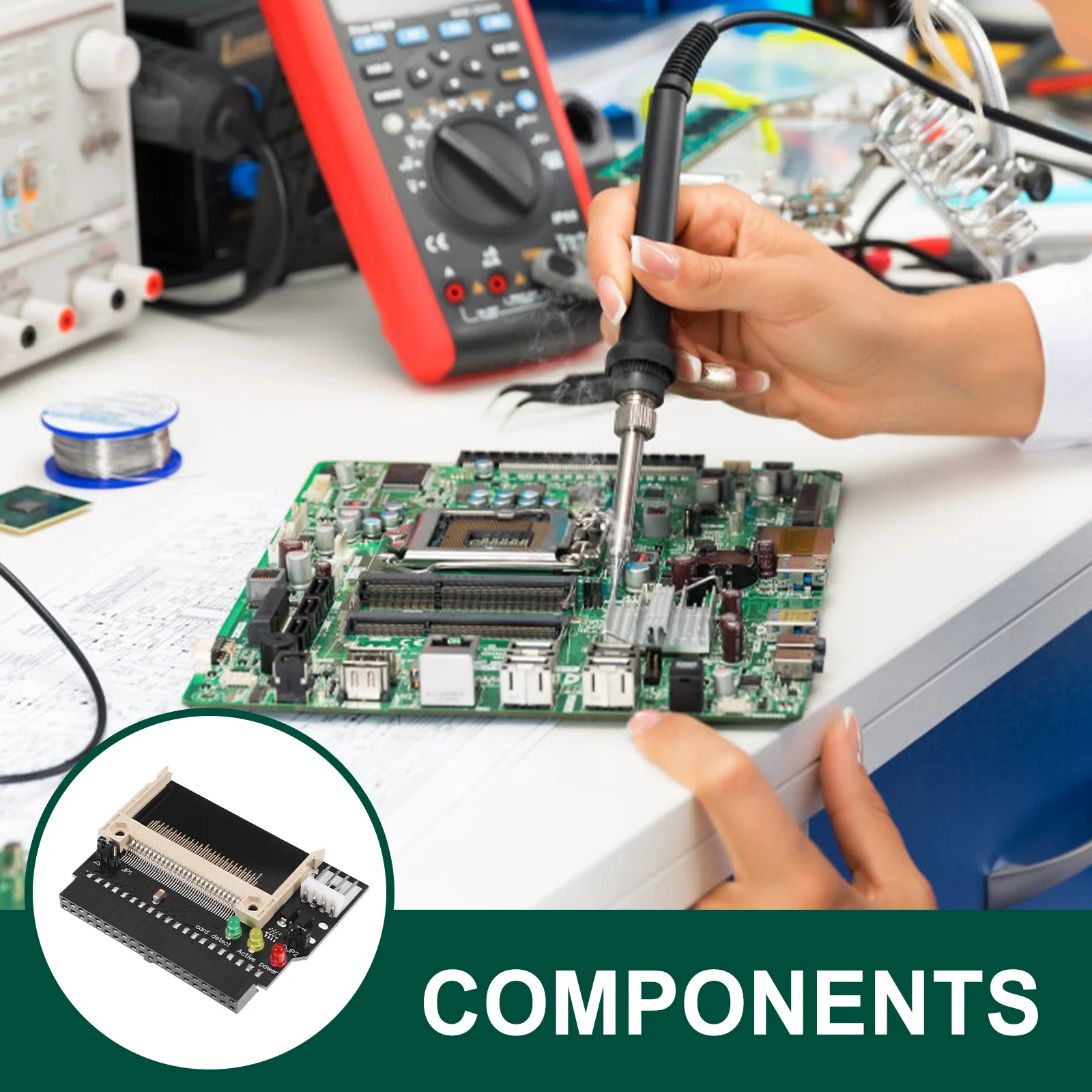 Adaptateur Compact Flash Cf vers 3,5 pouces, adaptateur de détection d'indicateurs LED 6x4,5 cm