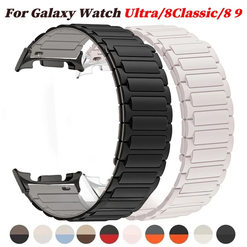 Magnetisches Schlaufenarmband für Samsung Galaxy Watch Ultra/8 Classic Sport Silikon-Uhrenarmband für Samsung Watch 8 9 40mm 44mm Armband