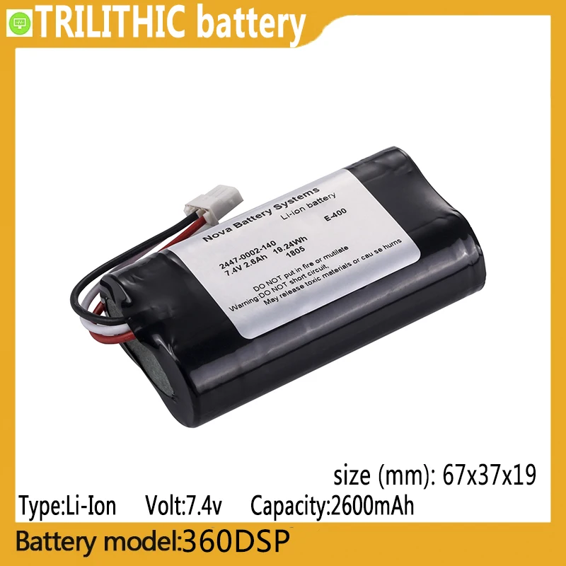 

360DSP capacity 2600mAh 7.4V li-ion battery suitable for, 360DSP,E-400