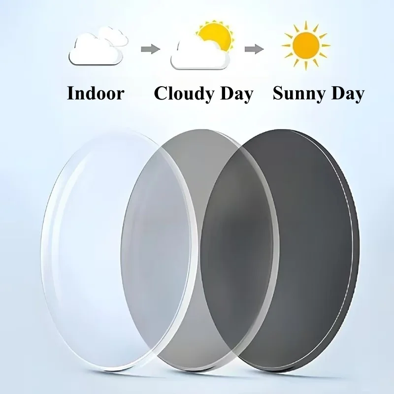 ELECCION 1.67 Index Photochromic Thin Lenses Anti Reflective UV Protection Crystal Dark Gray Brown Chameleon for Eye Glasses