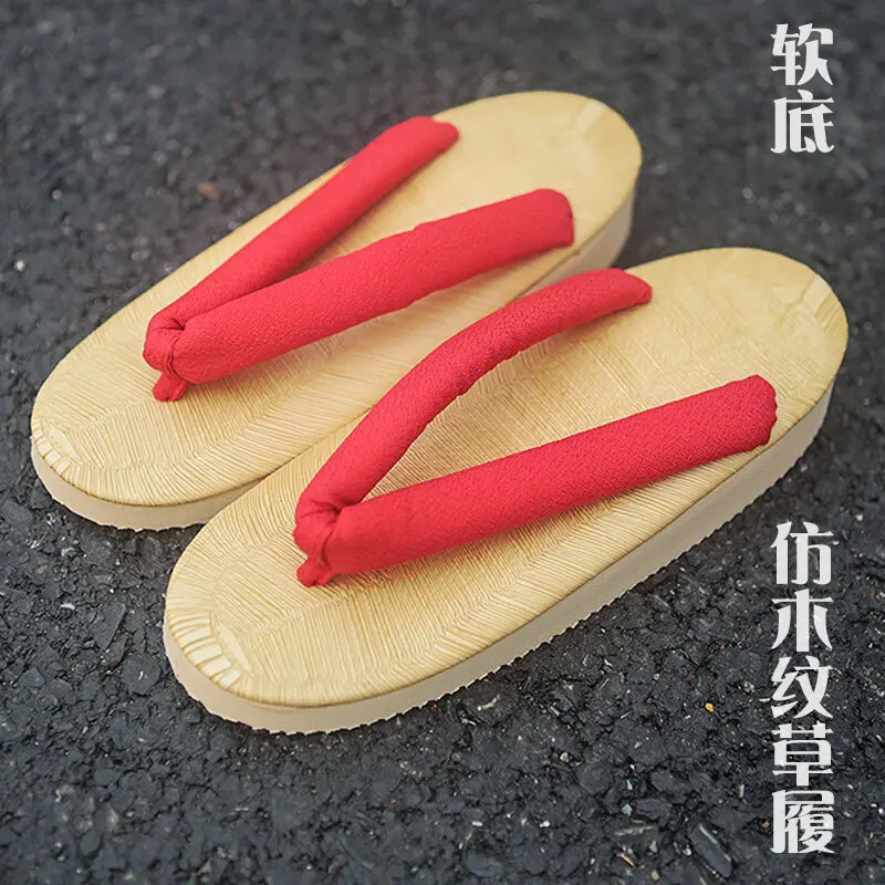 

Japanese Imitating Wooden Clogs Women EVA Japanese Style Slippers Cos Kimono Sandals Flip Flops Pu Women's Soft Soled Cosplay