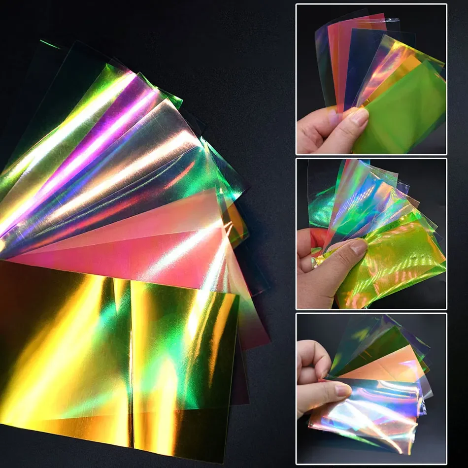 MNFT 4 Stück Fliegenbinden Regenbogenfolie Sabiki Rig Herstellung Garnelen Flash Back Wings Scud Nymph Fliegenbindematerialien – Detail 4