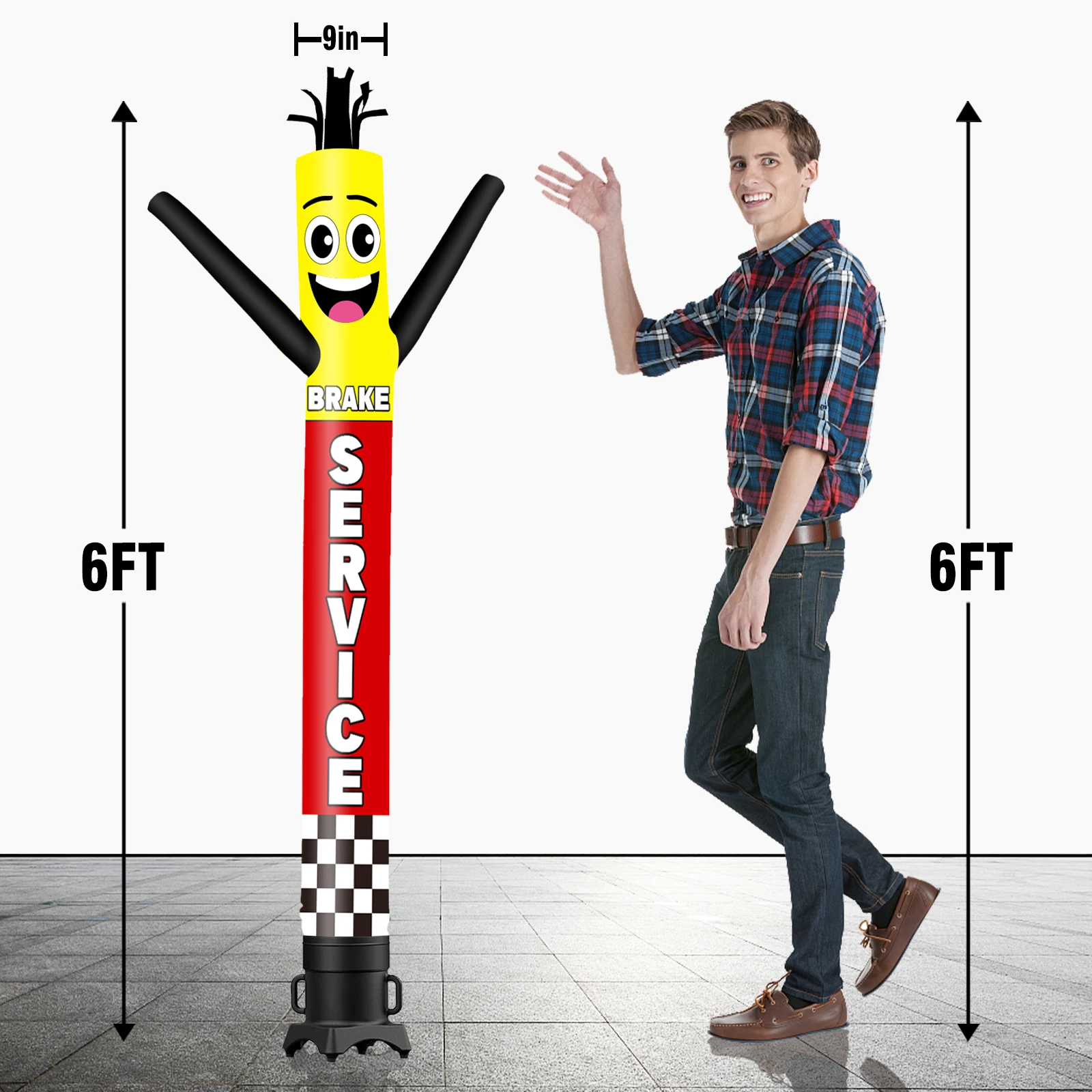 6/10/15/20FT Tall Inflatable Service Cashing Dancing Guy for Outdoor Decoration Advertising(Blower Not Included)Sports