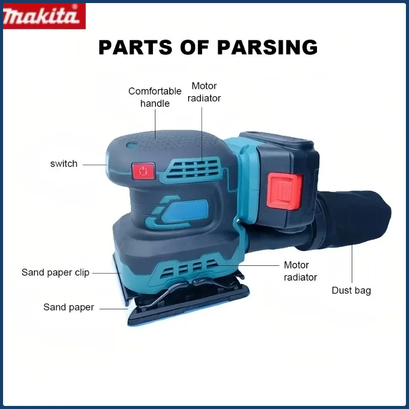 Makita Cordless Random Orbit Sander Professional Lithium-Ion Polishing Machine Brushless Speed Control For Makita Battery