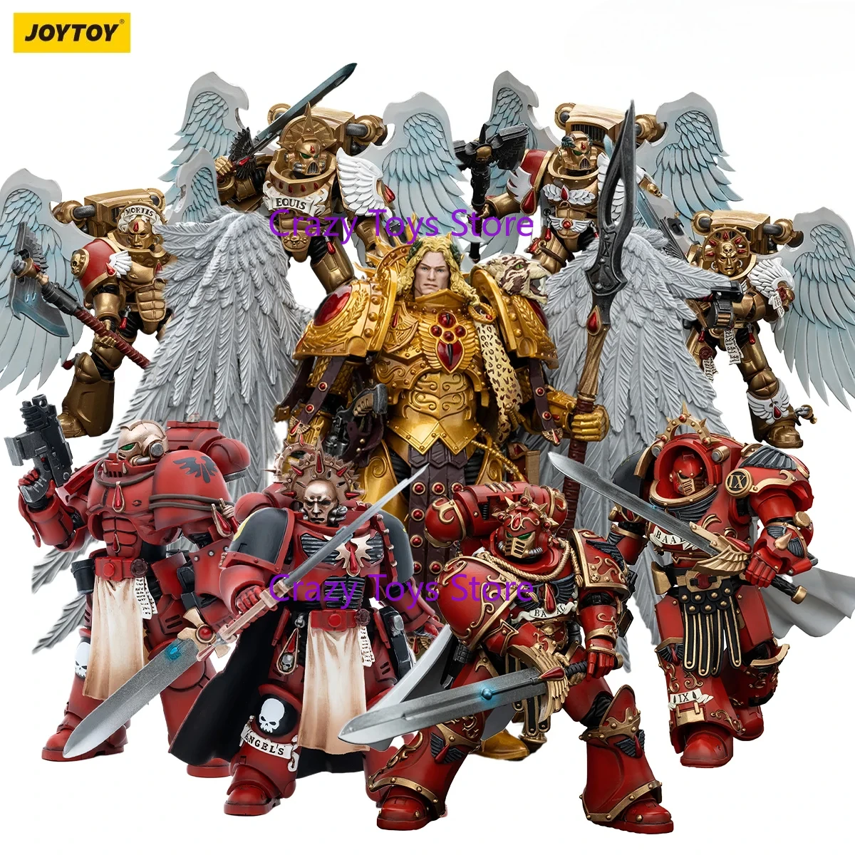 

In Stock JOYTOY WARHAMER 40K 1/18 Action Picture Blood Angels Sanguinius & Sanguinary Guard 5pcs Model Toy Gifts