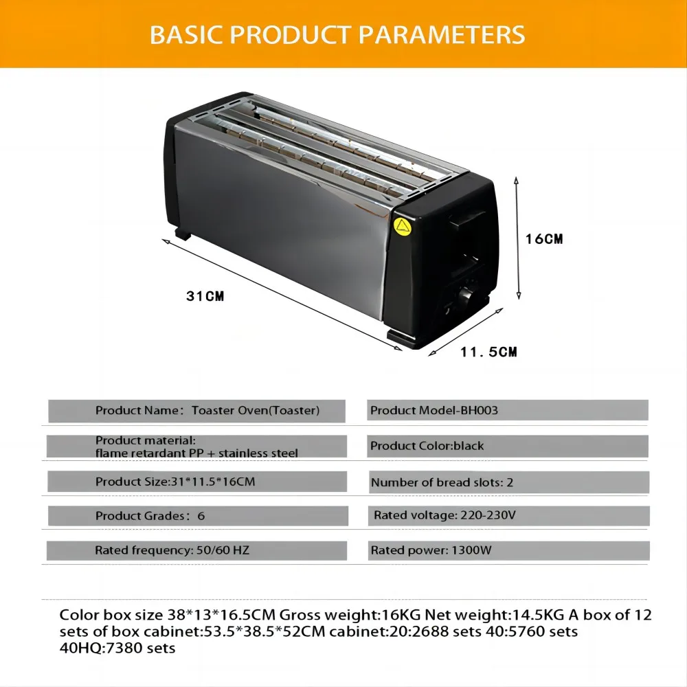 4 Slice Toaster, White Multifunction Breakfast Machine, Home Breakfast Machine Toaster, Sandwich Toaster