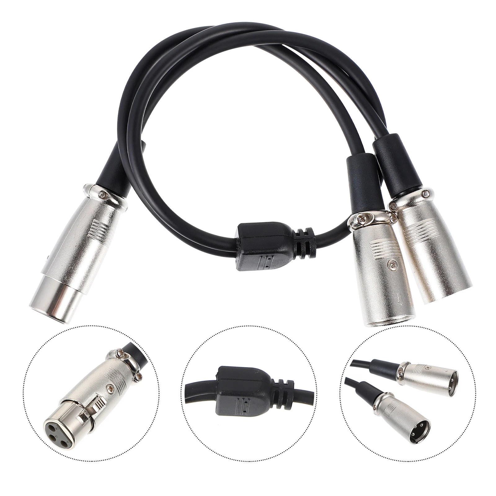 

2pcs XLR Cables Oxygen-free Copper Female 1 to 2 Male Splitter Y Cable Durability Plastic Sheath Low Loss High Rate Microphone