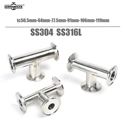 Sanitary Tri Clamp Equal Tee SS304 SS316L Clamp Tee Mirror Polishing stainless steel tee food grade 25mm 38mm Clamp flange tee