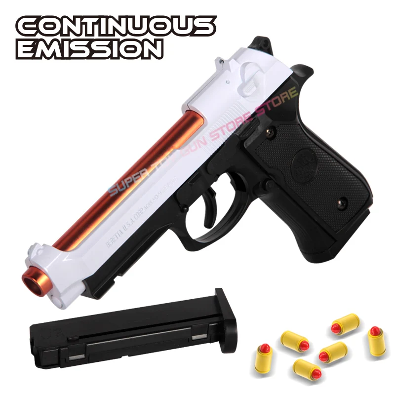 M9A3 Pistol Shell Throwing Continuous Firing Blowback Soft Bullet Gun Empty Hanging Birthday Gift