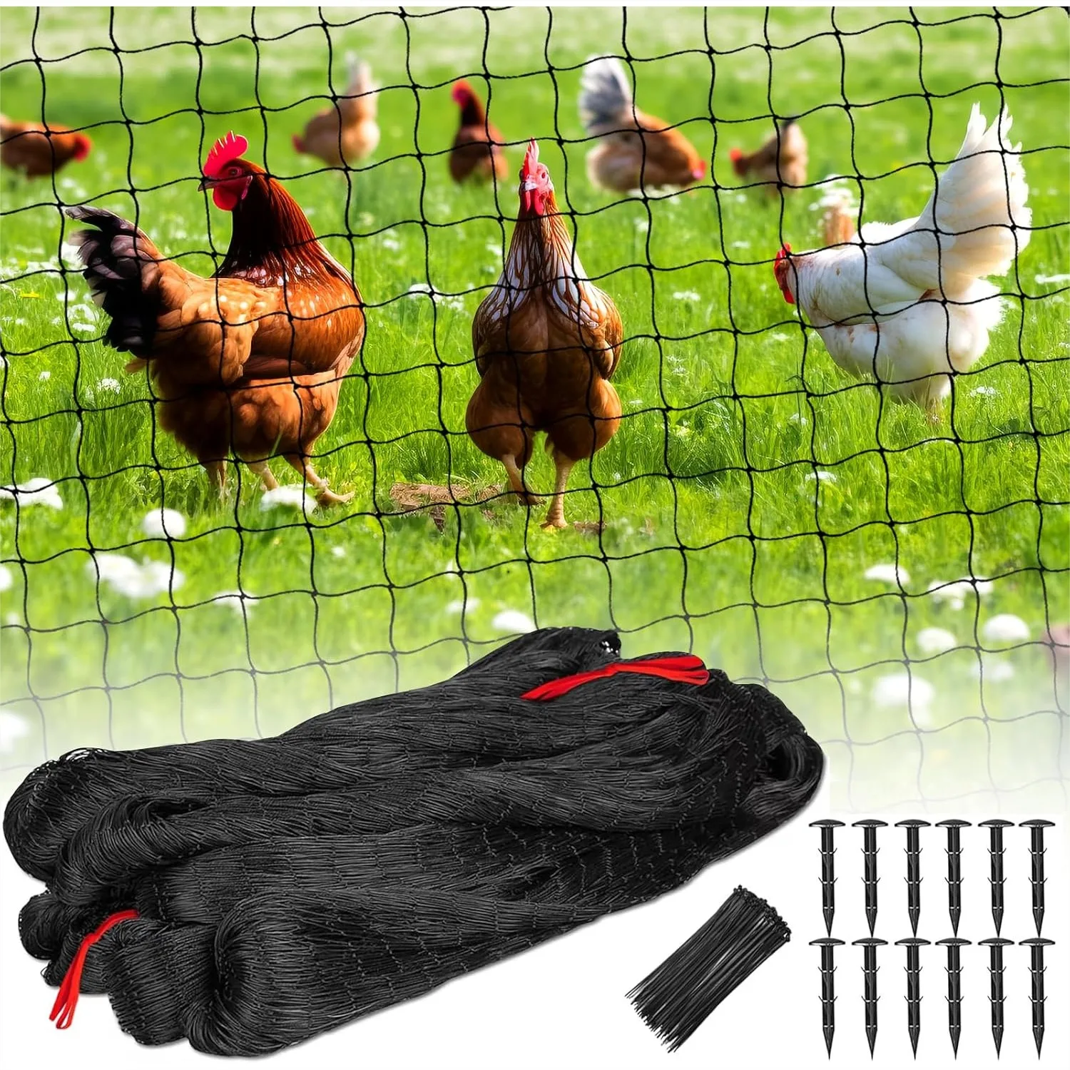 

Heavy Duty Nylon Bird Netting 50x50 Ft With 2.4 Inch Square Mesh For Chicken Run Poultry Netting Aviary Net Garden Protection