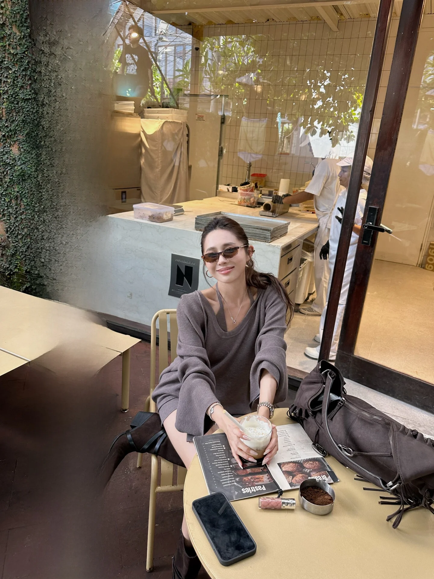 

NanaByNana Lazy Wool Knitted Set Women's Spring Hanging Ne Sweater orts Tee-piece Set Long Sve Commute Sle Faion