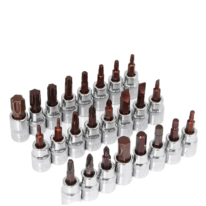 3pcs for 1/4 Small Flying Hexagon Socket Screwdriver Sleeve S2 Pressure Batch Sleeve Small Quick Sleeve Screwdriver T30