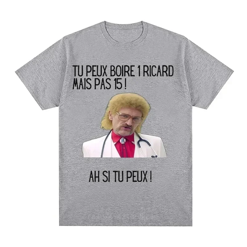 Men Print You Can Drink A Ricard But Not 15 Graphic Black Classic Tops Funny Cotton T-shirt Summer Short Sleeve Premium Tees