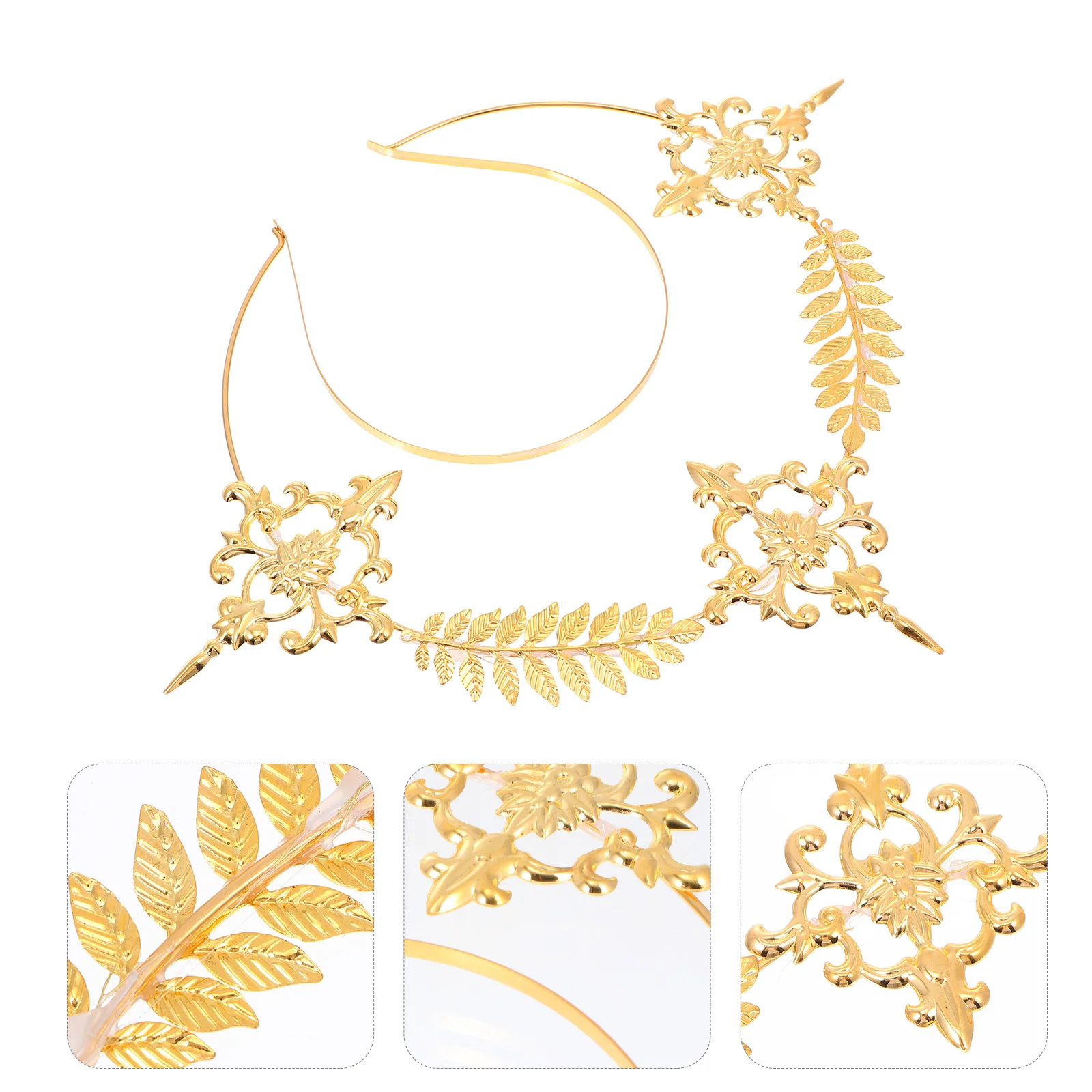 

1Pcs Golden Hairband Retro Style Elegant Bridal Headpiece Iron Headband Wedding Party Hair Accessory Vintage Decoration