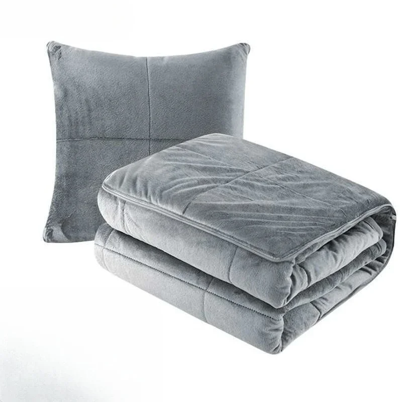 

Autumn and winter throw pillow quilt, dual purpose two in one, thickened, coral fleece, office