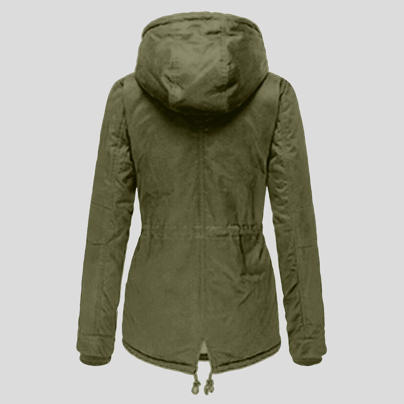 Women Winter Warm Zipper Jacket Solid Color Simple Casual Faux Wool Hooded Parkas Female Outdor Windbreak Overcoats With Pockets