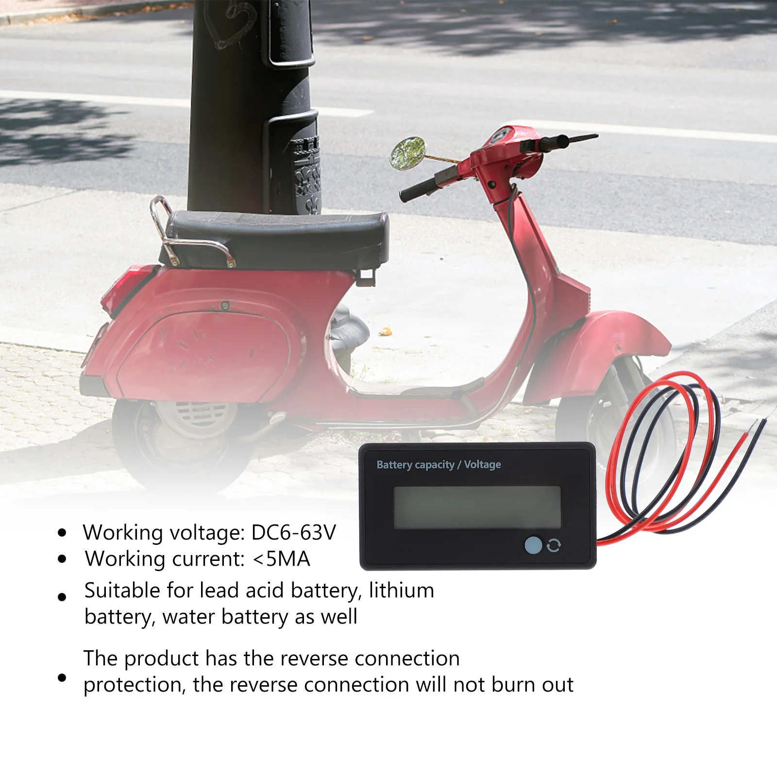 2pcs Lcd Vehicle Capacity Indicator Voltage Monitor For Vehicle Tester Tool Parts