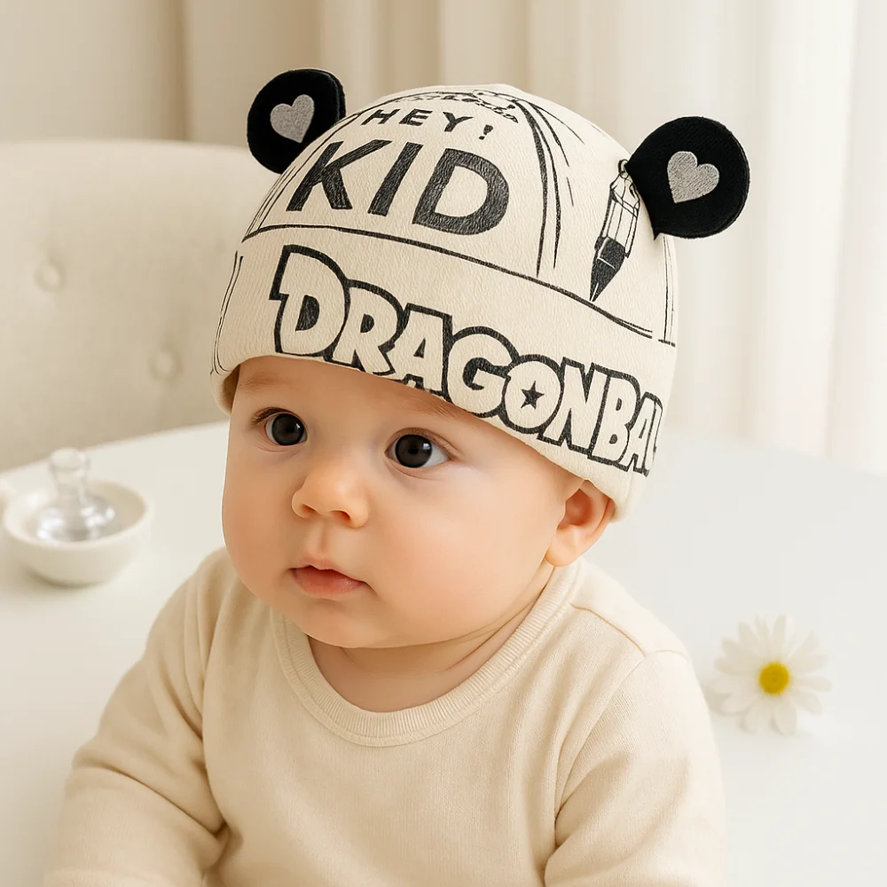 

Headwear Cotton Boneless Muslin Hat 0-3 Months Cartoon Baby Fetal Cap Elastic Soft Newborn Turban Hat Toddler