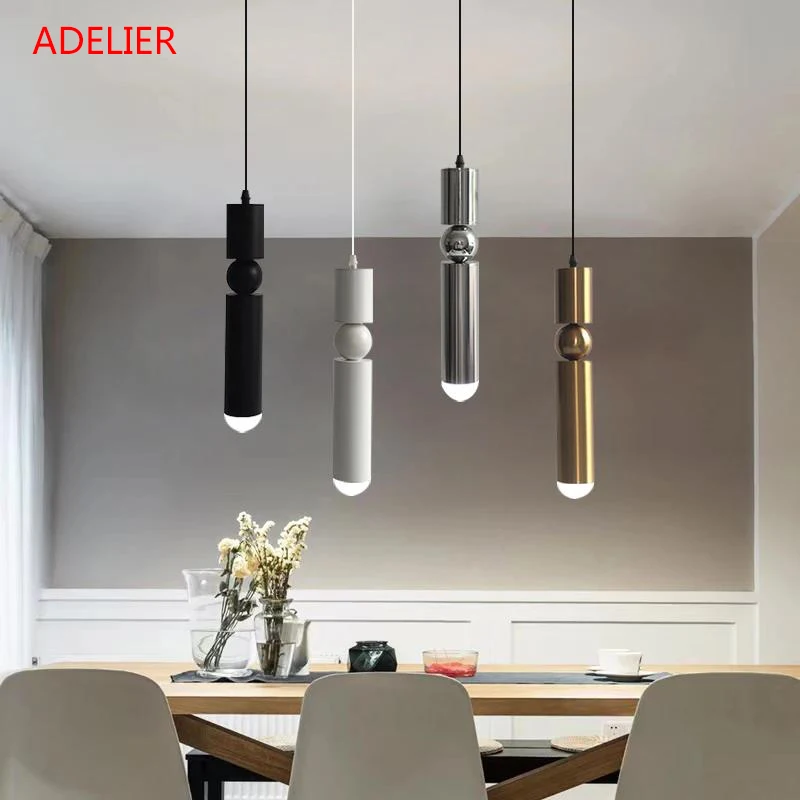 Nordic Aluminium tube pendant lights Modern Restaurant Bar Bedroom Bedside LED Lighting Long tube hanging lamp