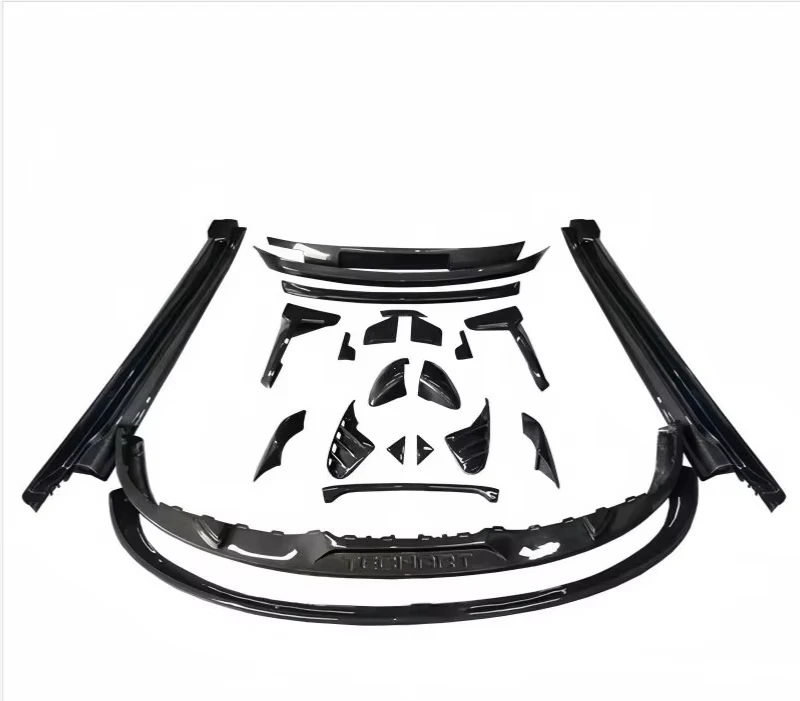 Suitable for  Taycan Modification: Tecrt Taicat Headlights Front Fascia Carbon Fiber Front Splitter Rear Wing