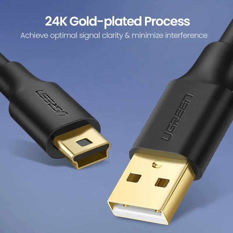 Ugreen Mini USB Cable Mini USB to USB Fast Data Charger Cable for MP3 MP4 Player Car DVR GPS Digital Camera HDD Mini USB