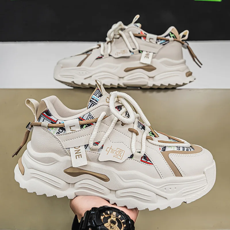 

Summer Unisex Trend Casual Sneakers Fabric Patchwork Design Running Shoes Platform Soft Sole Lace-up Casuals Tenis Masculino New