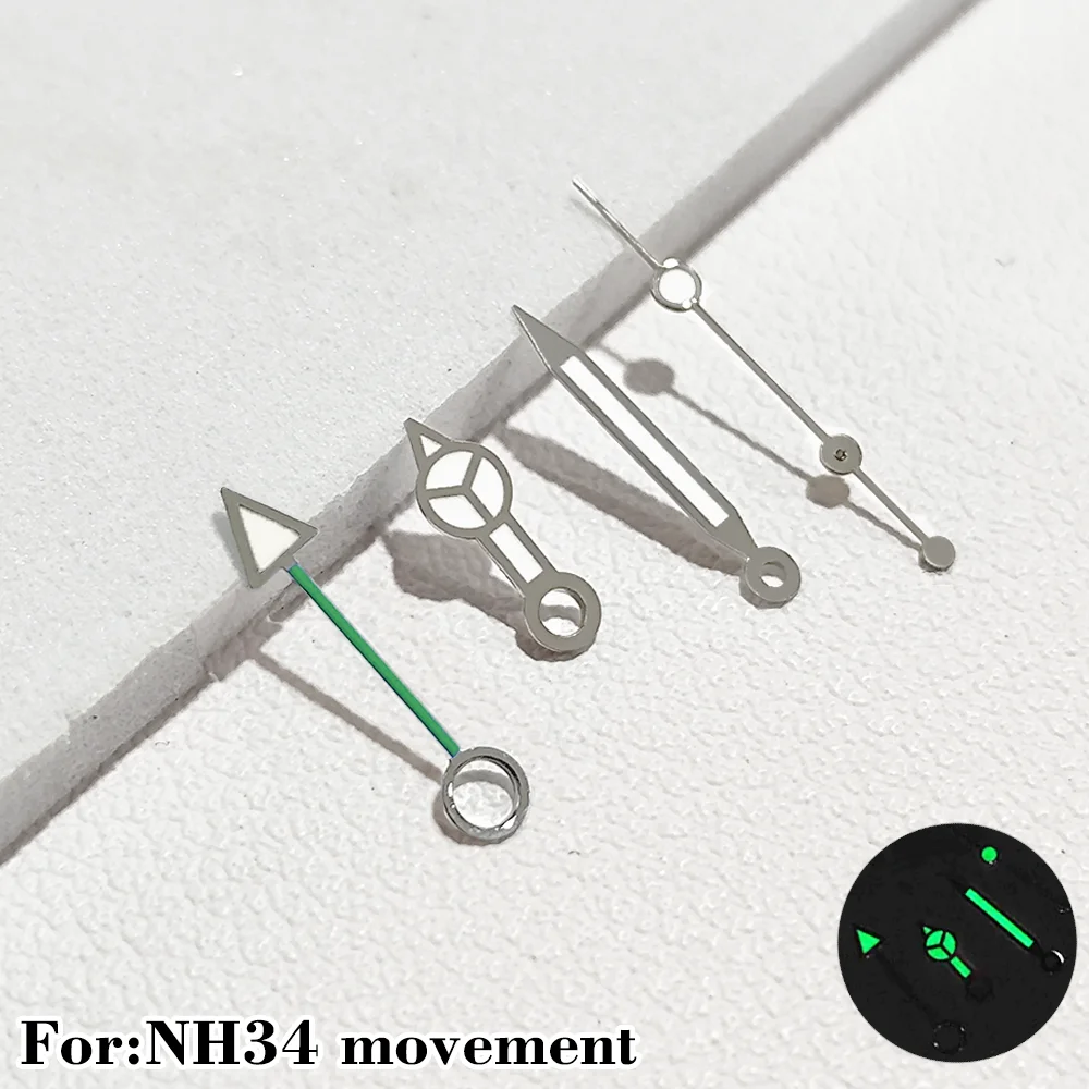 

For NH34 GMT Hands Watch Hand Parts Green BGW9 Luminous Suitable For NH35 Automatic Movement Watches Pointer Accessories ﻿