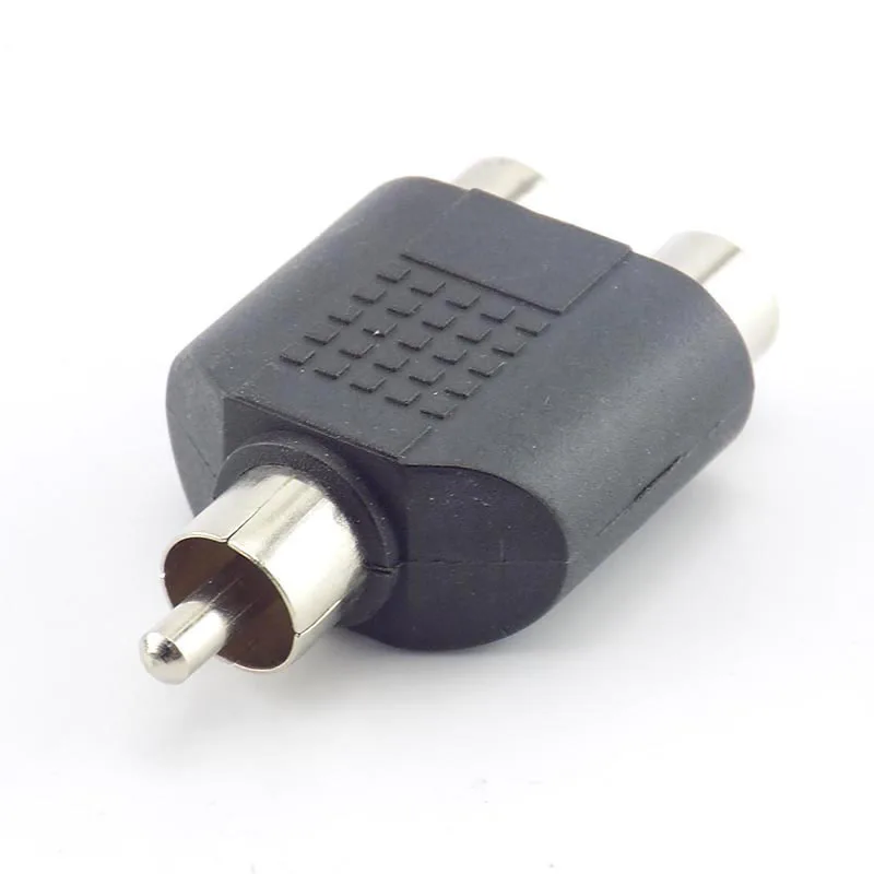 RCA macho para 2 RCA fêmea adaptador, cabo de áudio AV, conversor plug in-line, conector para CCTV, câmera de segurança, H10, 5x