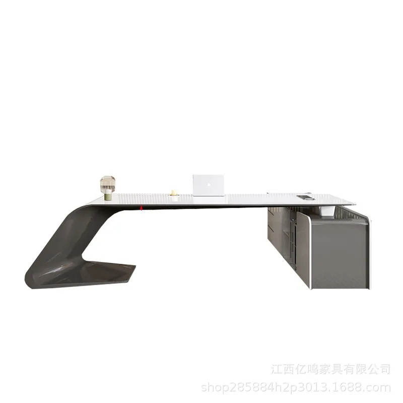 

Boss Office Desk and Chairs, Single President Desk and Chair Cabinet, Large Class Desk, Simple and Modern Manager Table