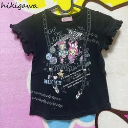 Harajuku Tshirts Women's Clothing Cartoon Print Summer Tees 2024 Ropa Mujer Casual Y2k Tops Fashion Korean Cute Black T Shirt