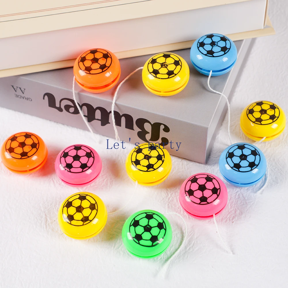 10Pc Colorful Mini Football Yoyo Balls Funny Gadgets Classic Toys for Kids Birthday Party Favors Pinata Fillers School Prizes