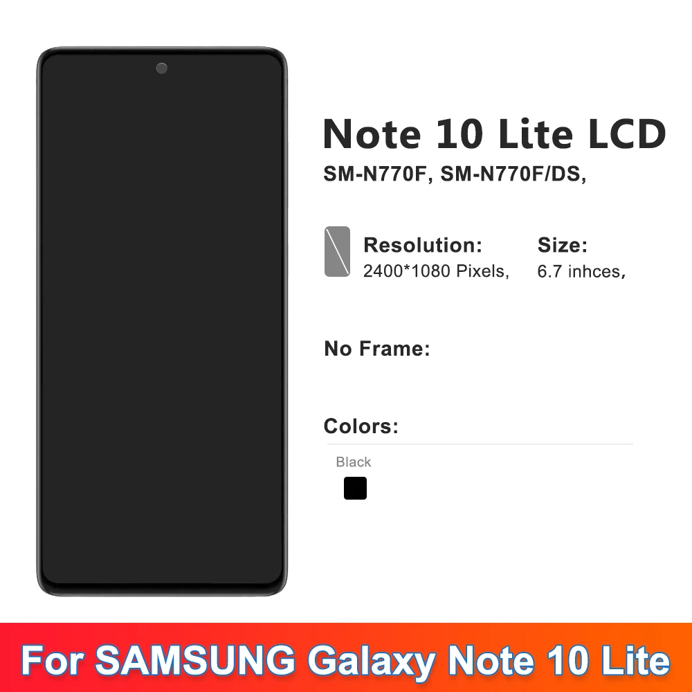 TFT For Samsung Galaxy Note 10 Lite Lcd Display N770 N770F/DS N770F/DSM Touch Screen Digitizer For Samsung note10 lite