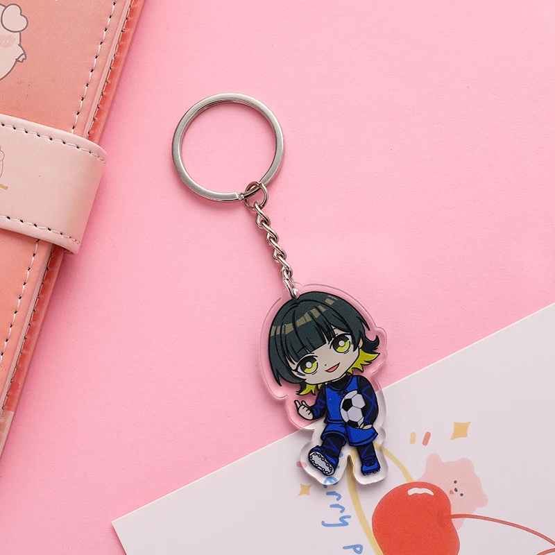 Hot Anime BLUE LOCK Figure Acrylic Keychains Chigiri Hyoma Bachira Meguru Character Clerk Series Key Chains Fans Christmas Gifts