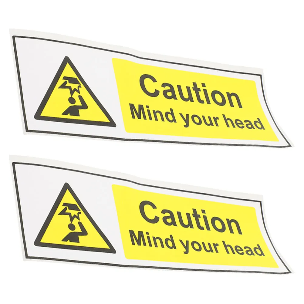 2pcs Low Ceiling Signs Safety Warning Labels Reflective Stickers Decals Watch Your Head Caution Sign Self Adhesive Traffic