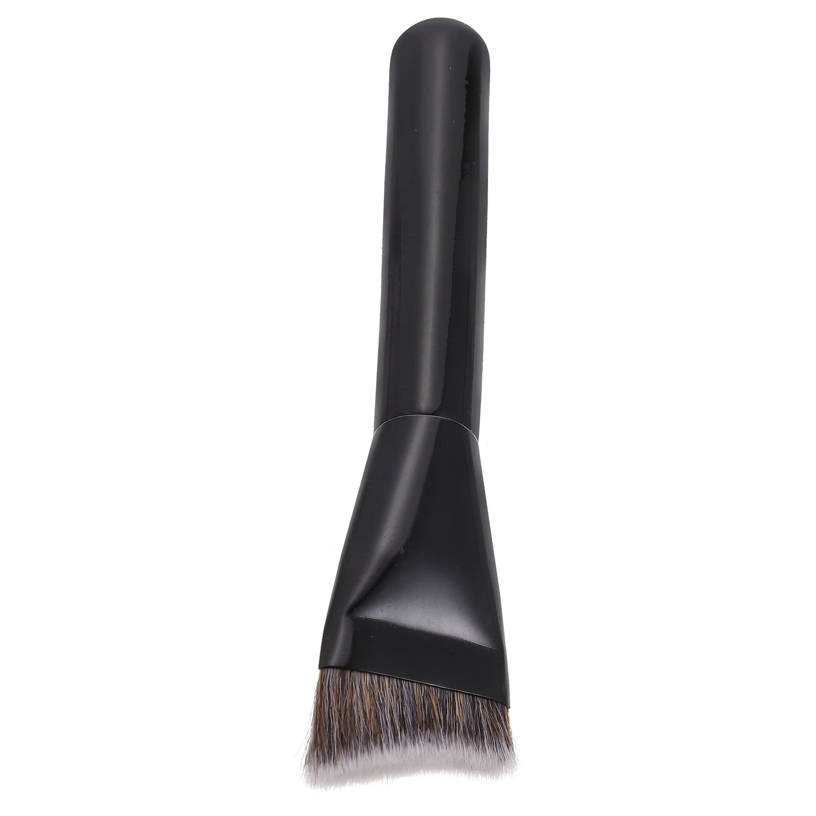 Brocha para base de maquillaje, herramienta de contorno en forma de V negra, diseño curvo profesional para sombra de nariz y cara, mango de madera, 1 ud.