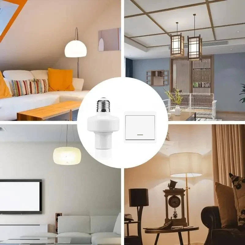 Wireless Remote Control E27 Light Socket Smart Switch LED Lamp Base House Timer Switch WiFi Light Bulb Holder Room Smart Device