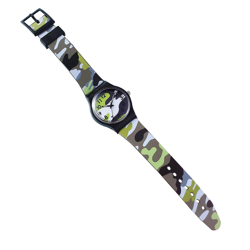 1 قطعة ساعة كرتونية لتصميم التمويه قابل للتعديل متينة مقاومة للماء هدية رائعة محمولة للاستخدام الخارجي #6