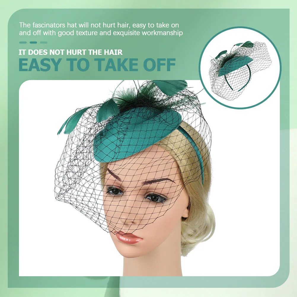 

Mesh Headband Facinatiors Womens Women Fascinator Hat For Tea Party Prom Banquet Wear Hair Accessory