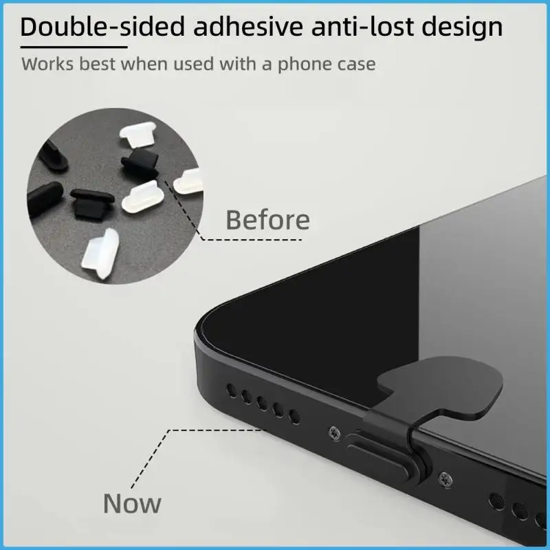 5 Stück USB-C-Staubstopfen, selbstklebende Abdeckung für den Ladeanschluss des Telefons, 5 Stück Schutz für Android – Detail 4
