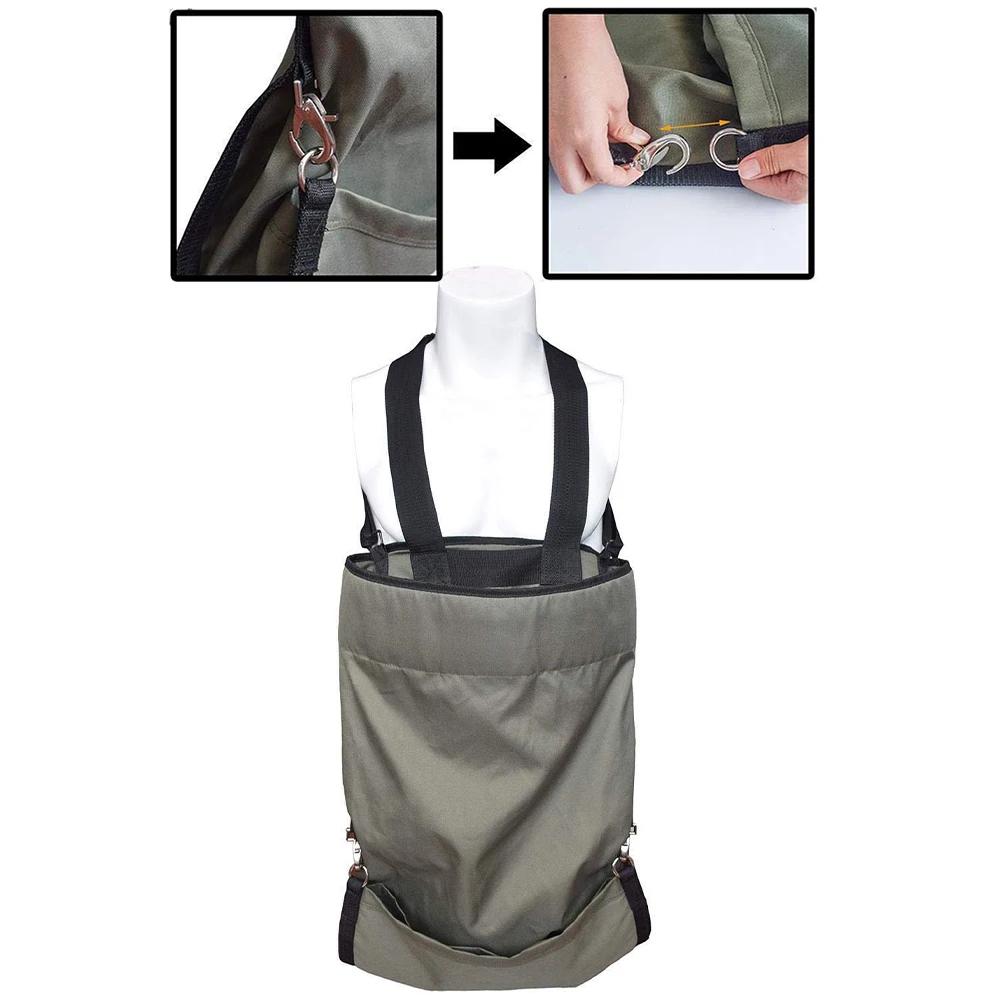 Collapsible Fruit Gathering Bag Fruit Harvesting Apron Oxford Fabric With Adjustable Strap For Gardening Picking Fruit Vegetable