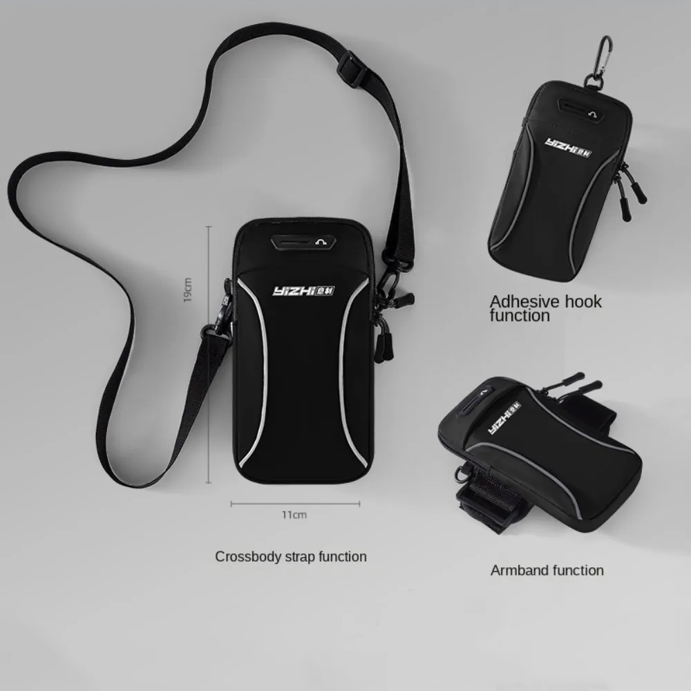 Braçadeira Reflexiva Running Phone, Alça ajustável PU, Bolsa de braço esportivo, Bolsa de armazenamento de grande capacidade, Fitness