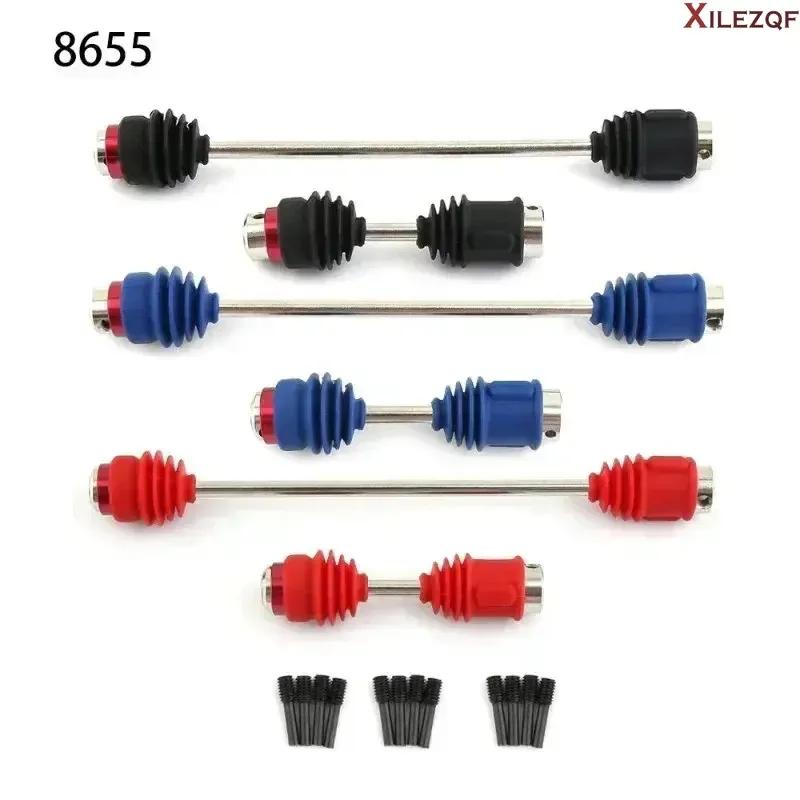 XILEZQF Metal Steel Center Driveshafts CVD 8655R with Dust Boots for 1/10 Traxxas E-Revo Erevo 2.0 Upgrades Parts Accessories,3