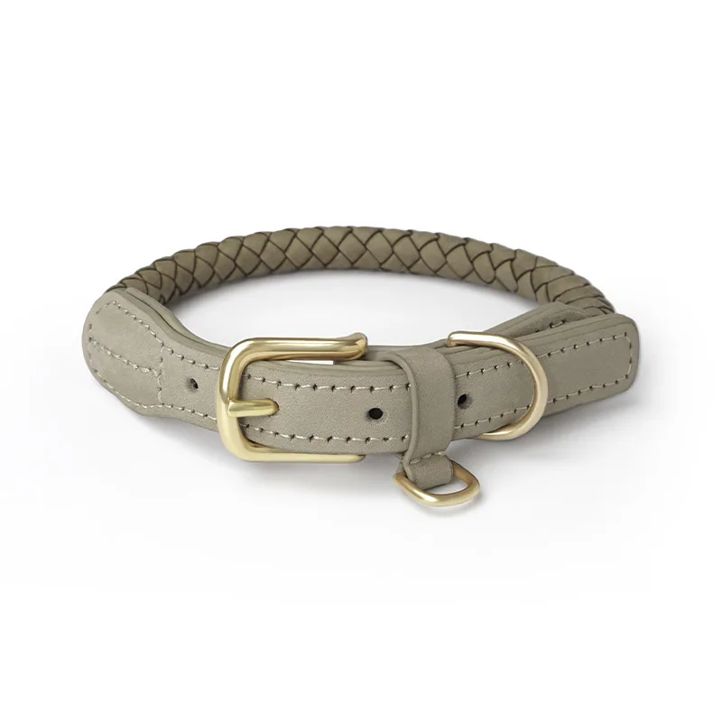

First Layer Leather Dog Leash Set Real Cowhide Bovine Bago Pet Collar Dog Leash Artículos Para Mascotas