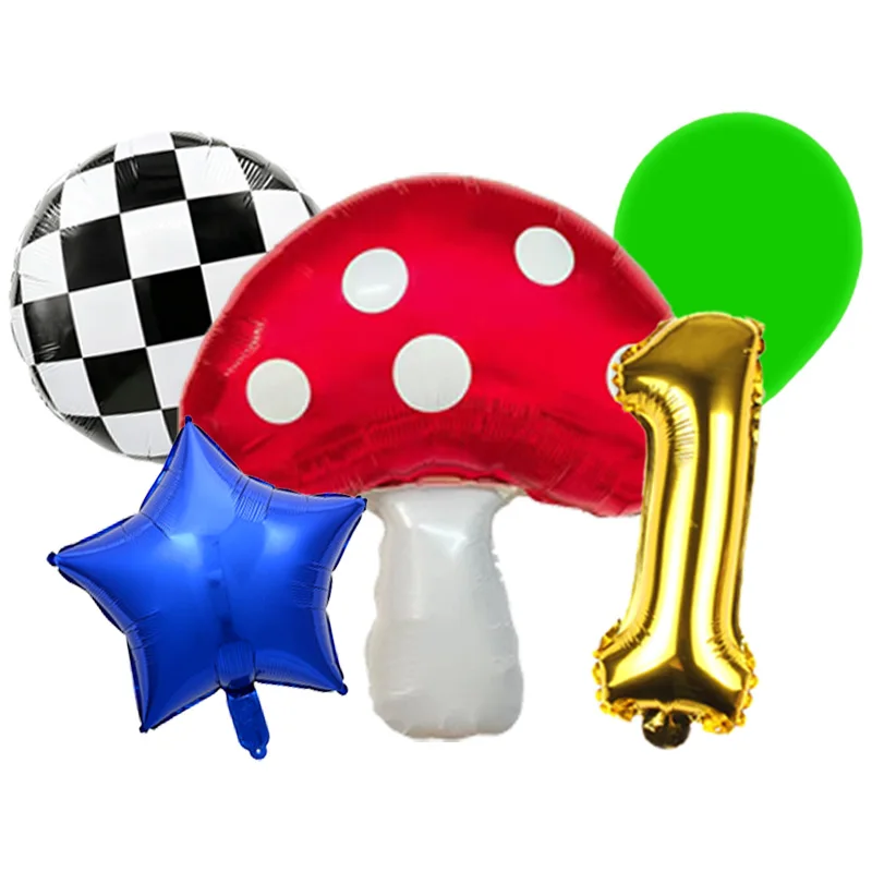 Mushroom & Star Foil Balloon Kit Game Controller Globos Superbors Style Latex Balloons for Birthday Home Festival Decor Supplie