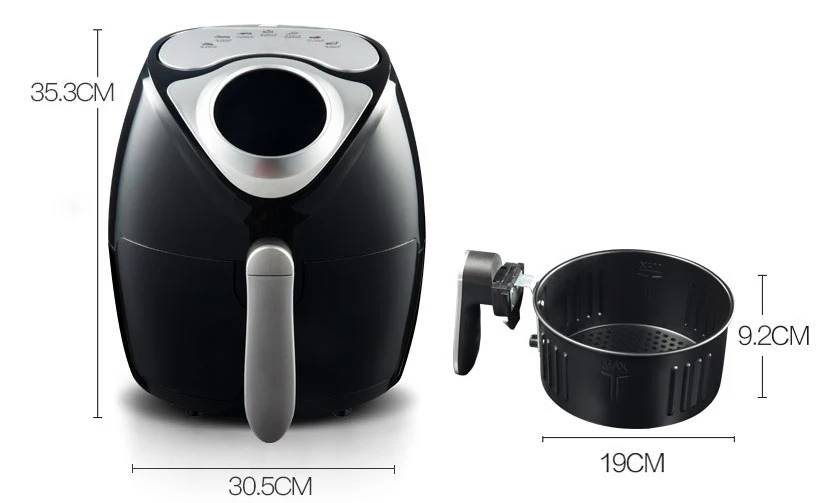 Manufactures Hot Sale Air Fryer Large Capacity Air Fryer 5.5 Liter Digital Power Air Fryer Wholesale