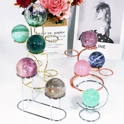1pc Metal Stand Can Holds Two Spheres Crystal Base Beautity Holder Home Decoration Ornament