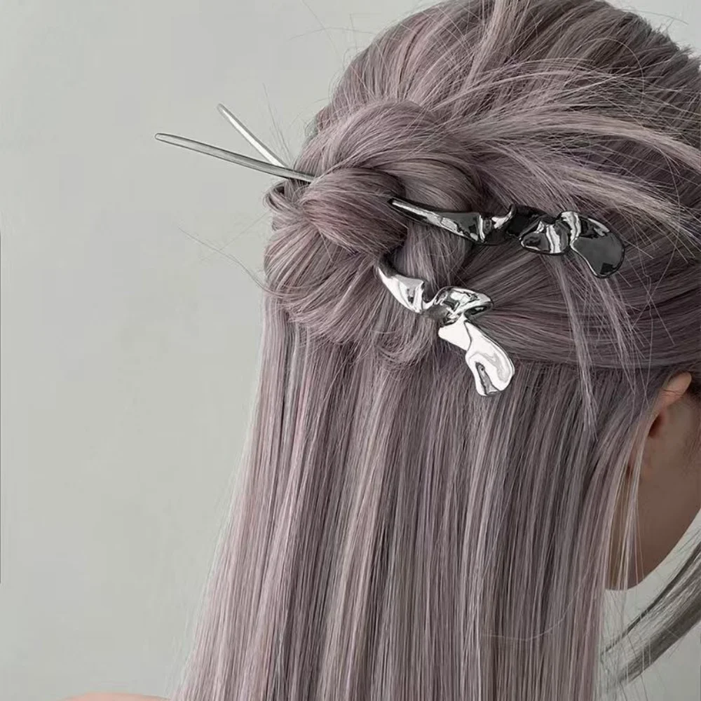 New Punk Metal Hairpin Chinese Style Simple Hair Sticks for Women Diy Hairstyle Design Tools Accessories Dropshipping