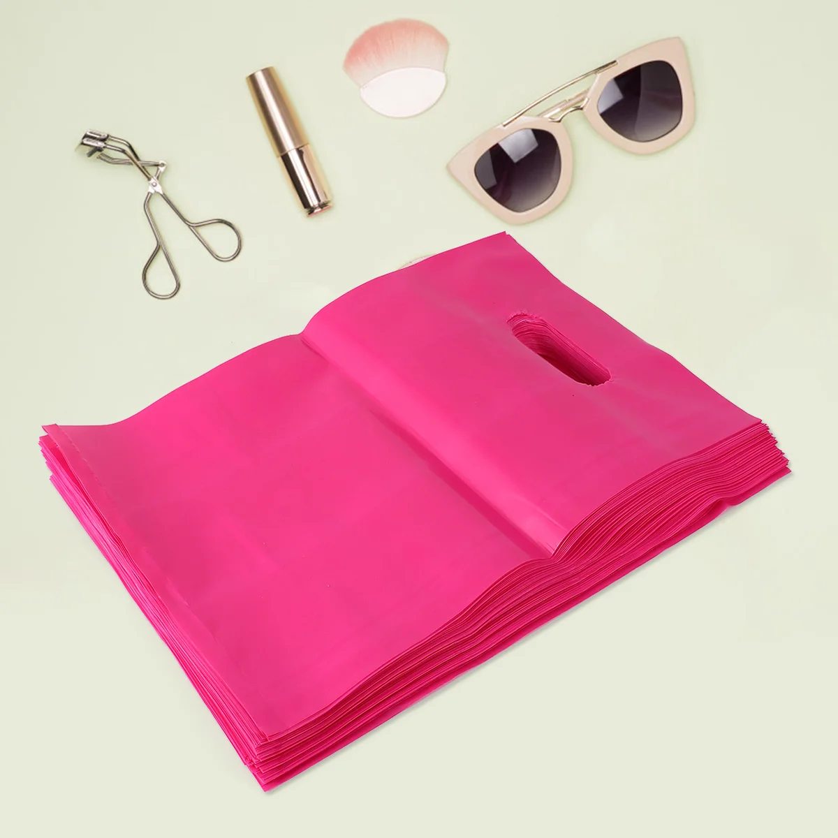 100 PCS Plastic Tote Bag Reusable Bags Flat for Food Gift Packing Creative Storage New Material Parties