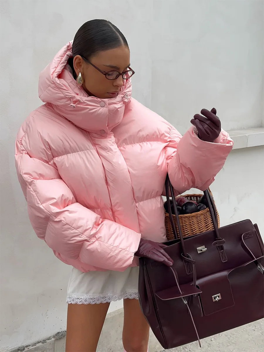 جديد 2025 موضة معطف مبطّن بقلنسوة المرأة عادية سستة رقيق مقنعين قميص قطني بكم طويل سترة قصيرة الخريف الشتاء ملابس خارجية