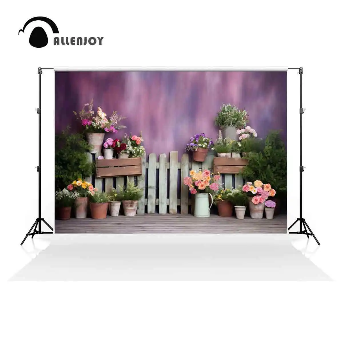 Allenjoy Spring Purple Garden Floral Photography Backdrop